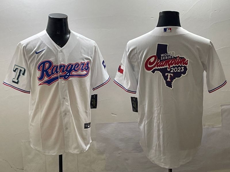 Men Texas Rangers Blank White Game 2025 Nike MLB Jersey style 6
